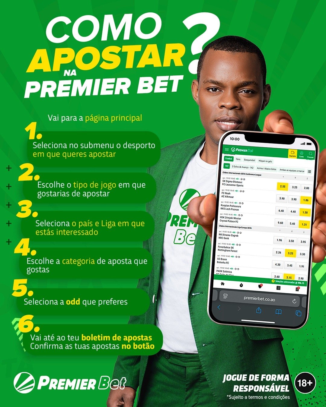 Como apostar online na Premierbet Angola
