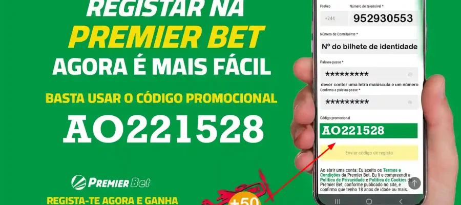 Como Criar uma Conta na Premier Bet Usando o Código Promocional AO221528 e Garantir 200% em Bônus + 50 Rodadas Grátis